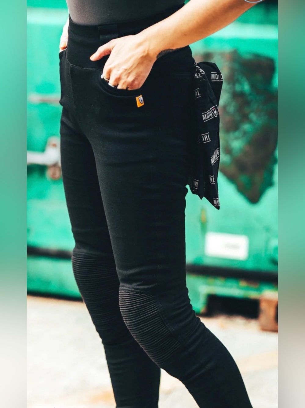 MotoGirl Sherrie Motorcycle Legging Women Black Size 8 NEW